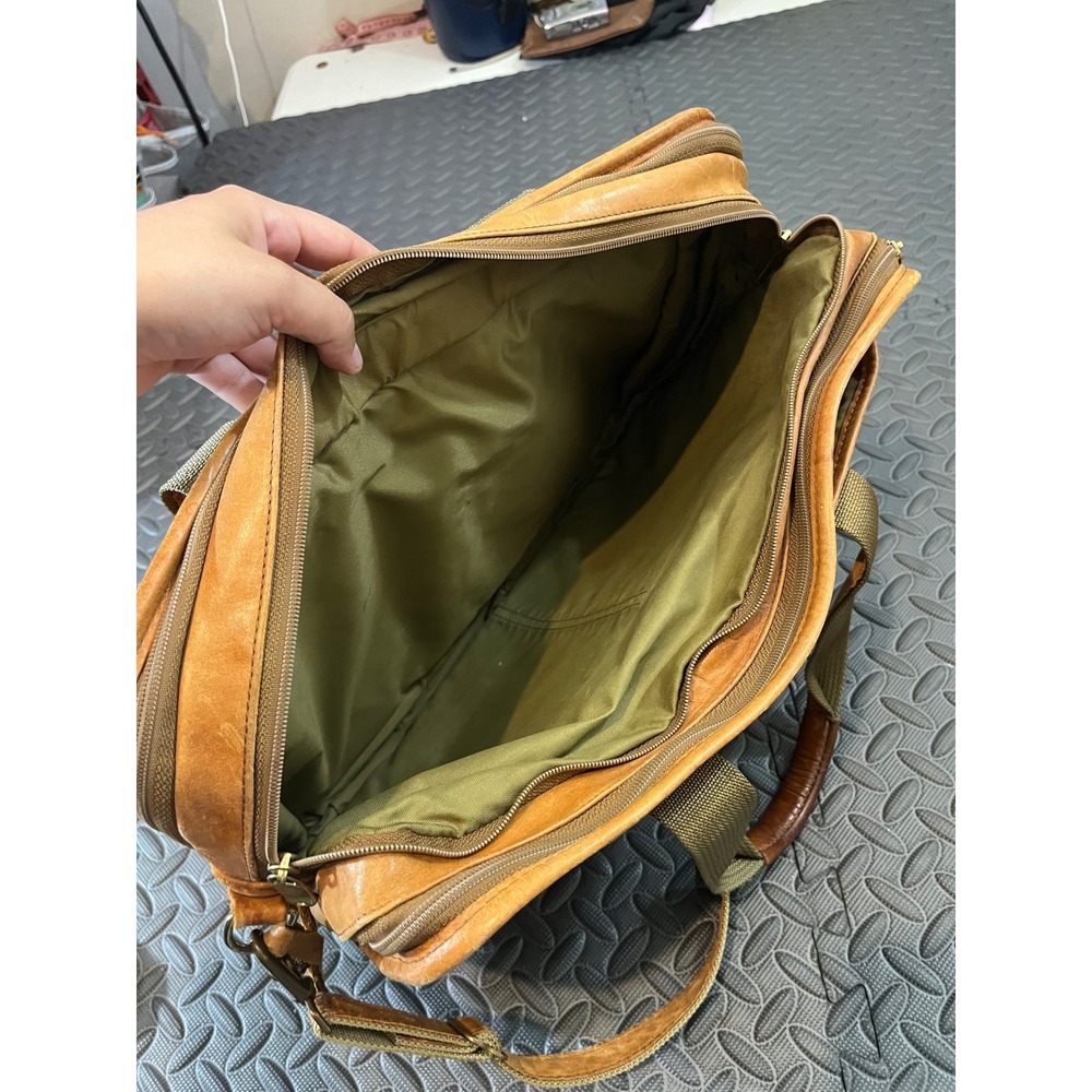 VTG Hartmann Expandable Leather Luggage Carry On Laptop Shoulder Messenger Bag - Picture 12 of 16
